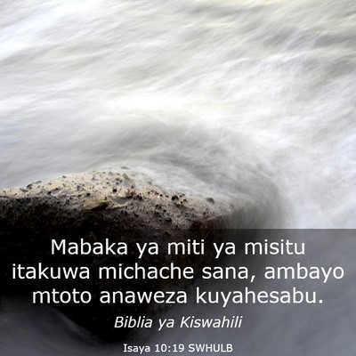 Picture 03 - Isaya 10:19 SWHULB - Mabaka ya miti ya misitu itakuwa michache sana, - Bible Verse Picture