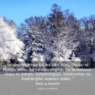 Picture 03 - Isaya 25:9 SWHULB - Yatazungumzwa katika siku hiyo, ''Huyu ni Mungu - Bible Verse Picture