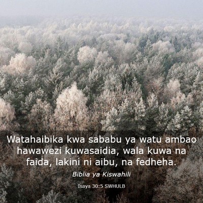 Picture 03 - Isaya 30:5 SWHULB - Watahaibika kwa sababu ya watu ambao hawawezi - Bible Verse Picture