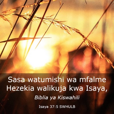 Picture 03 - Isaya 37:5 SWHULB - Sasa watumishi wa mfalme Hezekia walikuja kwa - Bible Verse Picture