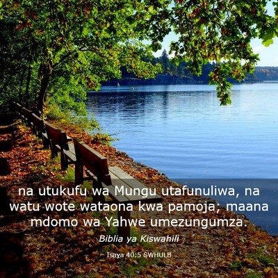 Picture 03 - Isaya 40:5 SWHULB - na utukufu wa Mungu utafunuliwa, na watu wote - Bible Verse Picture