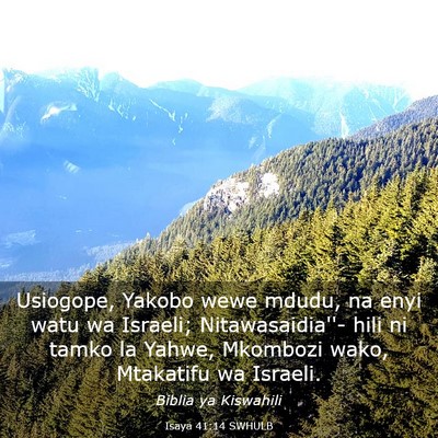 Picture 03 - Isaya 41:14 SWHULB - Usiogope, Yakobo wewe mdudu, na enyi watu wa - Bible Verse Picture