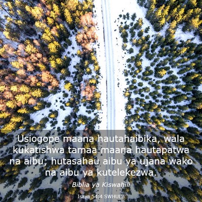 Picture 03 - Isaya 54:4 SWHULB - Usiogope maana hautahaibika, wala kukatishwa - Bible Verse Picture