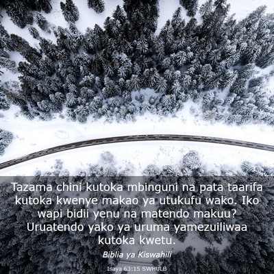 Picture 03 - Isaya 63:15 SWHULB - Tazama chini kutoka mbinguni na pata taarifa - Bible Verse Picture