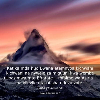 Picture 03 - Isaya 7:20 SWHULB - Katika mda huo Bwana atamnyoa kichwani kichwani - Bible Verse Picture