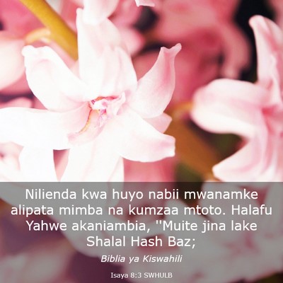 Picture 03 - Isaya 8:3 SWHULB - Nilienda kwa huyo nabii mwanamke alipata mimba na - Bible Verse Picture