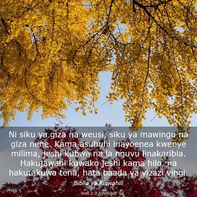 Picture 03 - Joeli 2:2 SWHULB - Ni siku ya giza na weusi, siku ya mawingu na giza - Bible Verse Picture