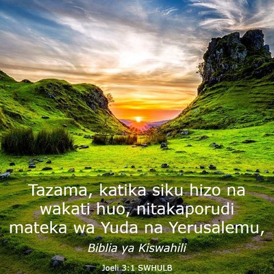 Picture 03 - Joeli 3:1 SWHULB - Tazama, katika siku hizo na wakati huo, - Bible Verse Picture
