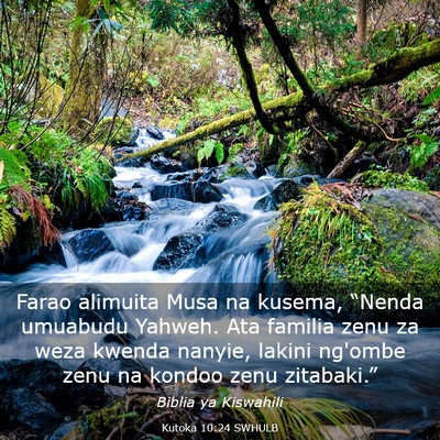 Picture 03 - Kutoka 10:24 SWHULB - Farao alimuita Musa na kusema, “Nenda umuabudu - Bible Verse Picture