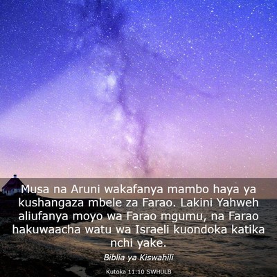 Picture 03 - Kutoka 11:10 SWHULB - Musa na Aruni wakafanya mambo haya ya kushangaza - Bible Verse Picture