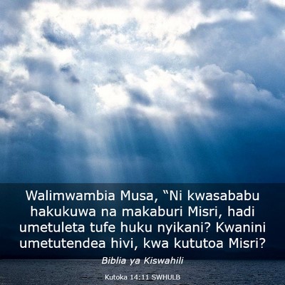 Picture 03 - Kutoka 14:11 SWHULB - Walimwambia Musa, “Ni kwasababu hakukuwa na - Bible Verse Picture