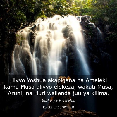 Picture 03 - Kutoka 17:10 SWHULB - Hivyo Yoshua akapigana na Ameleki kama Musa - Bible Verse Picture