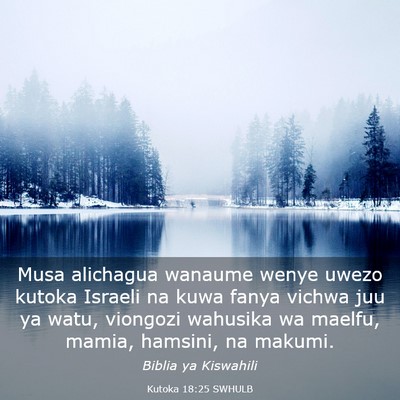 Picture 03 - Kutoka 18:25 SWHULB - Musa alichagua wanaume wenye uwezo kutoka Israeli - Bible Verse Picture