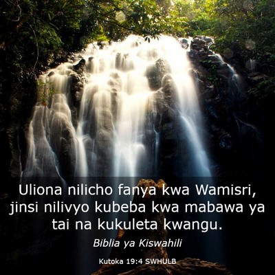 Picture 03 - Kutoka 19:4 SWHULB - Uliona nilicho fanya kwa Wamisri, jinsi nilivyo - Bible Verse Picture