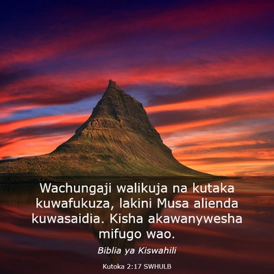 Picture 03 - Kutoka 2:17 SWHULB - Wachungaji walikuja na kutaka kuwafukuza, lakini - Bible Verse Picture