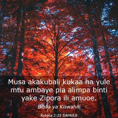 Picture 03 - Kutoka 2:21 SWHULB - Musa akakubali kukaa na yule mtu ambaye pia - Bible Verse Picture