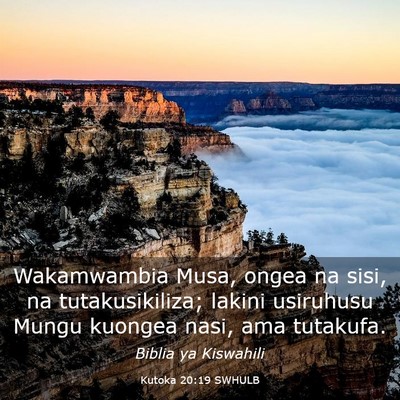Picture 03 - Kutoka 20:19 SWHULB - Wakamwambia Musa, ongea na sisi, na - Bible Verse Picture
