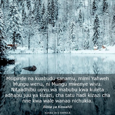 Picture 03 - Kutoka 20:5 SWHULB - Msipinde na kuabudu sanamu, mimi Yahweh Mungu - Bible Verse Picture