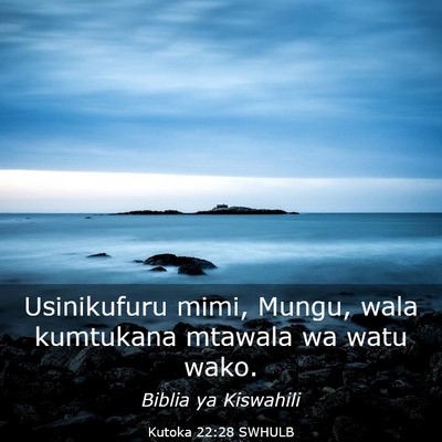 Picture 03 - Kutoka 22:28 SWHULB - Usinikufuru mimi, Mungu, wala kumtukana mtawala - Bible Verse Picture