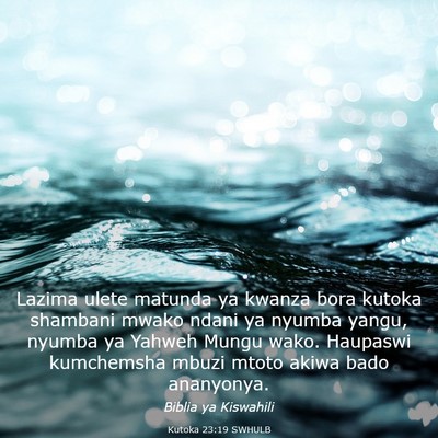 Picture 03 - Kutoka 23:19 SWHULB - Lazima ulete matunda ya kwanza bora kutoka - Bible Verse Picture
