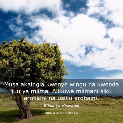 Picture 03 - Kutoka 24:18 SWHULB - Musa akaingia kwenye wingu na kwenda juu ya - Bible Verse Picture