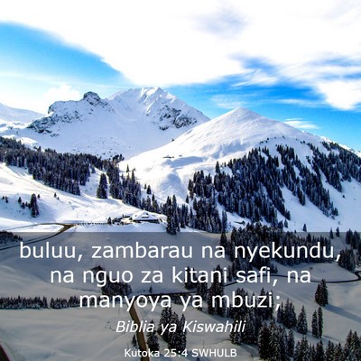 Picture 03 - Kutoka 25:4 SWHULB - buluu, zambarau na nyekundu, na nguo za kitani - Bible Verse Picture