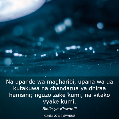 Picture 03 - Kutoka 27:12 SWHULB - Na upande wa magharibi, upana wa ua kutakuwa na - Bible Verse Picture