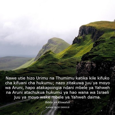 Picture 03 - Kutoka 28:30 SWHULB - Nawe utie hizo Urimu na Thumimu katika kile - Bible Verse Picture