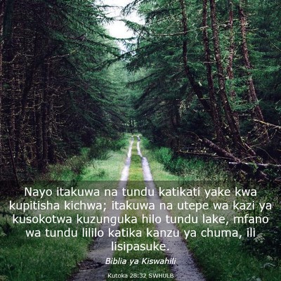 Picture 03 - Kutoka 28:32 SWHULB - Nayo itakuwa na tundu katikati yake kwa kupitisha - Bible Verse Picture