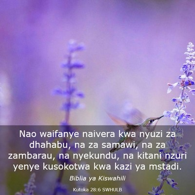 Picture 03 - Kutoka 28:6 SWHULB - Nao waifanye naivera kwa nyuzi za dhahabu, na za - Bible Verse Picture