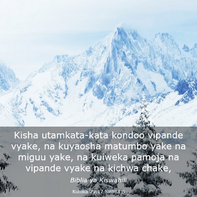Picture 03 - Kutoka 29:17 SWHULB - Kisha utamkata-kata kondoo vipande vyake, na - Bible Verse Picture
