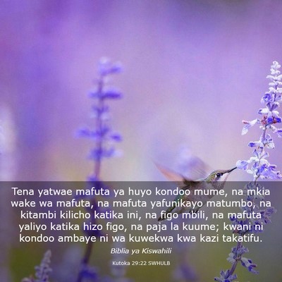 Picture 03 - Kutoka 29:22 SWHULB - Tena yatwae mafuta ya huyo kondoo mume, na mkia - Bible Verse Picture