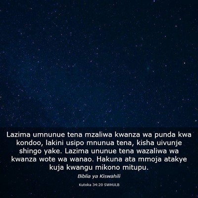 Picture 03 - Kutoka 34:20 SWHULB - Lazima umnunue tena mzaliwa kwanza wa punda kwa - Bible Verse Picture