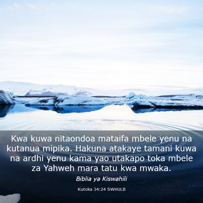 Picture 03 - Kutoka 34:24 SWHULB - Kwa kuwa nitaondoa mataifa mbele yenu na kutanua - Bible Verse Picture