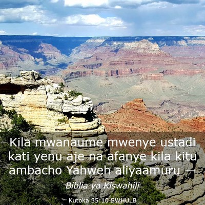 Picture 03 - Kutoka 35:10 SWHULB - Kila mwanaume mwenye ustadi kati yenu aje na - Bible Verse Picture