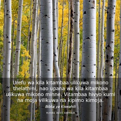 Picture 03 - Kutoka 36:15 SWHULB - Urefu wa kila kitambaa ulikuwa mikono thelathini, - Bible Verse Picture