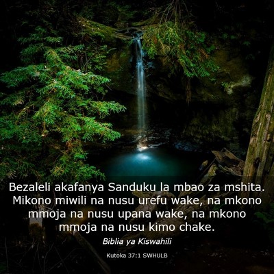 Picture 03 - Kutoka 37:1 SWHULB - Bezaleli akafanya Sanduku la mbao za mshita. - Bible Verse Picture