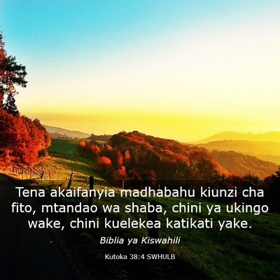 Picture 03 - Kutoka 38:4 SWHULB - Tena akaifanyia madhabahu kiunzi cha fito, - Bible Verse Picture