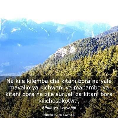 Picture 03 - Kutoka 39:28 SWHULB - Na kile kilemba cha kitani bora na yale mavalio - Bible Verse Picture