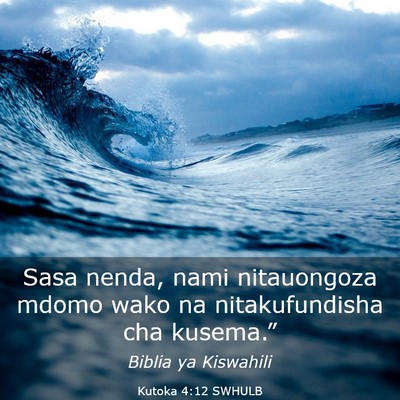 Picture 03 - Kutoka 4:12 SWHULB - Sasa nenda, nami nitauongoza mdomo wako na - Bible Verse Picture