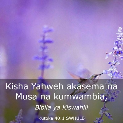 Picture 03 - Kutoka 40:1 SWHULB - Kisha Yahweh akasema na Musa na - Bible Verse Picture