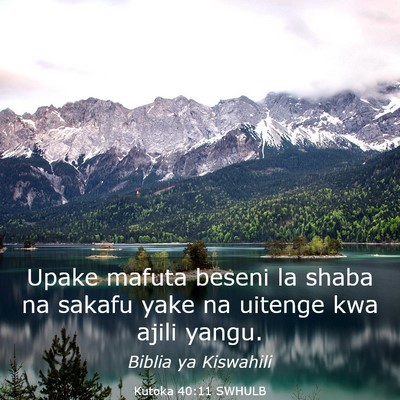 Picture 03 - Kutoka 40:11 SWHULB - Upake mafuta beseni la shaba na sakafu yake na - Bible Verse Picture