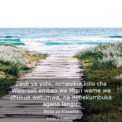 Picture 03 - Kutoka 6:5 SWHULB - Zaidi ya yote, nimesikia kilio cha Waisraeli - Bible Verse Picture