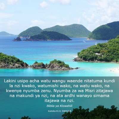 Picture 03 - Kutoka 8:21 SWHULB - Lakini usipo acha watu wangu waende nitatuma - Bible Verse Picture