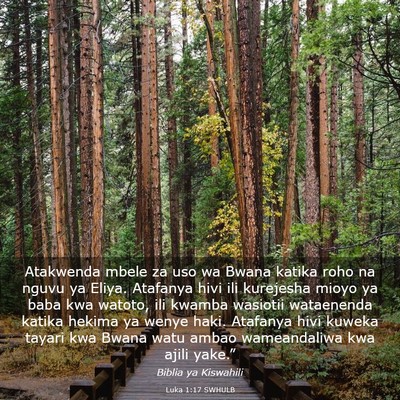 Picture 03 - Luka 1:17 SWHULB - Atakwenda mbele za uso wa Bwana katika roho na - Bible Verse Picture