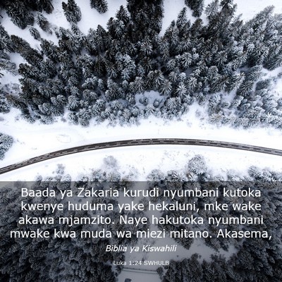 Picture 03 - Luka 1:24 SWHULB - Baada ya Zakaria kurudi nyumbani kutoka kwenye - Bible Verse Picture