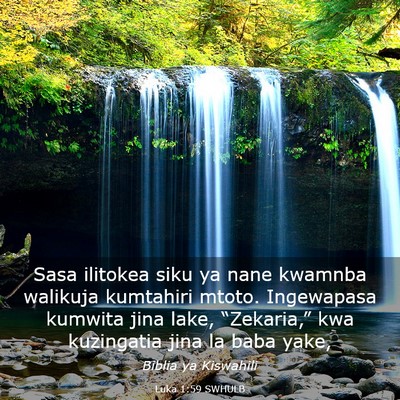 Picture 03 - Luka 1:59 SWHULB - Sasa ilitokea siku ya nane kwamnba walikuja - Bible Verse Picture