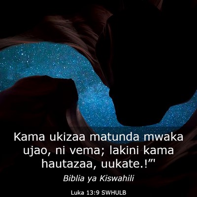 Picture 03 - Luka 13:9 SWHULB - Kama ukizaa matunda mwaka ujao, ni vema; lakini - Bible Verse Picture