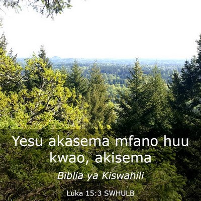 Picture 03 - Luka 15:3 SWHULB - Yesu akasema mfano huu kwao, - Bible Verse Picture