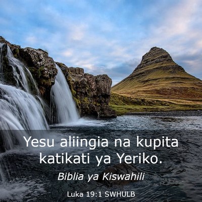 Picture 03 - Luka 19:1 SWHULB - Yesu aliingia na kupita katikati ya - Bible Verse Picture